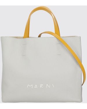 Marni Museo Grained Leather Bag - Grey