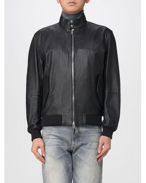 BOSS Veste Bomber En Cuir - Noir