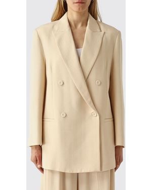 MEIMEIJ Double-Breasted Viscose Blazer - Natural