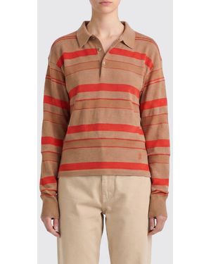 JW Anderson Striped Cotton And Wool Polo Shirt - Orange