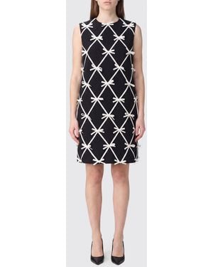 Moschino Minivestido De Tubo De Lana Virgen Con Lazos - Negro