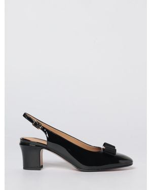 Ferragamo Vara Patent Leather Slingbacks - Black