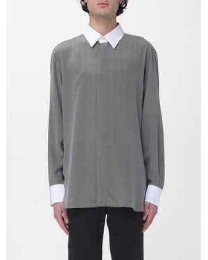 Tom Ford Silk Shirt With Zig-Zag Pattern - Grey