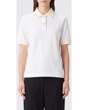 Jil Sander Cotton Polo Shirt With Contrasting Collar And Trims - White