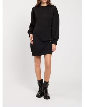 Twinset Long-Sleeved Mini Sweatshirt Dress - Black