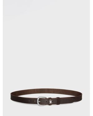 Celine Aged Leather Vivienne Belt - White