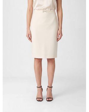 Versace Falda Lápiz De Lana Virgen - Blanco