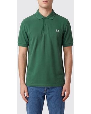 Fred Perry Cotton Polo Shirt With Logo - Green