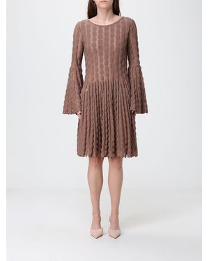 Antonino Valenti Mini-Strickkleid Aus Baumwollmischung Mit Langen Ärmeln - Braun