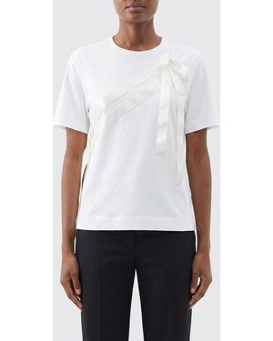 Simone Rocha Camiseta De Lyocell Con Lazo - Blanco