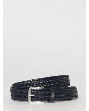 Emporio Armani Braided Leather Belt - White