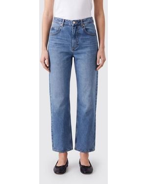 Isabel Marant Dakota Mid-Rise Cropped Denim Jeans - Blue