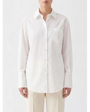 The Row Cotton Poplin Shirt With French Collar And Patch Pocket - White