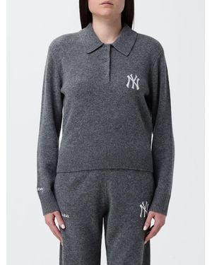 Sporty & Rich Sporty &Amp Rich Polo De Punto De Cachemira Con Logo - Gris