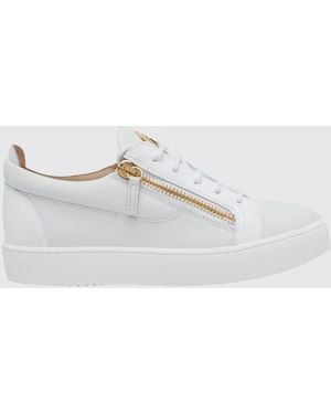 Giuseppe Zanotti Frankie Leather And Patent Leather Trainers - White