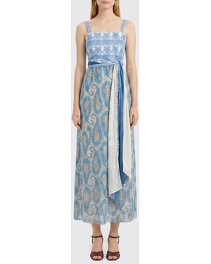 Etro Viskose-Midikleid Mit Paisley-Print - Blau