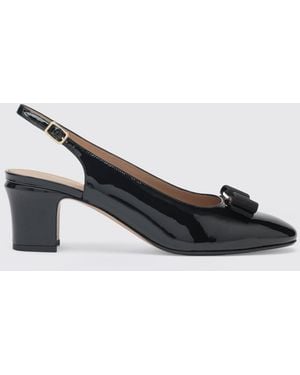 Ferragamo Vara Patent Leather Slingback Court Shoes - Black