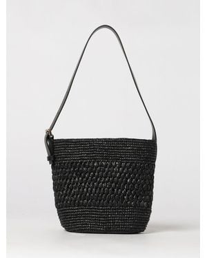 Manebí Loto Crochet Raffia Bag - Black