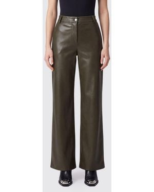 Patrizia Pepe High-Waisted Wide-Leg Faux Leather Trousers - Black