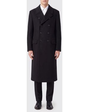 Tom Ford Double-Breasted Virgin Wool And Cashmere Blend Coat With Peak Lapels - Blue