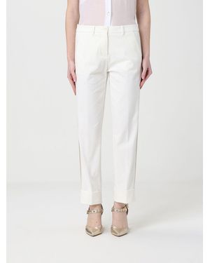Mason's Cotton Blend Straight Trousers - White