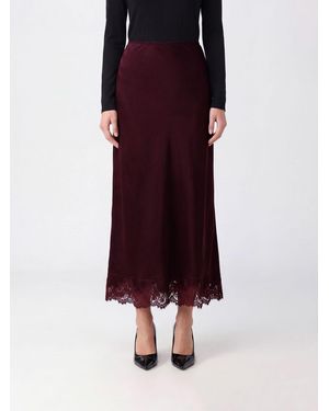 RIXO London Midi-Bleistiftrock Von Rixo Aus Satin Mit Hoher Taille Und Spitzeneinsätzen - Lila
