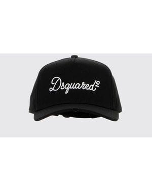 DSquared² Tone-On-Tone Embroidered Logo Cotton Baseball Cap - Black