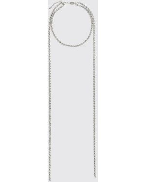 DSquared² Collar City Nights De Latón Cromado Con Cristales - Blanco