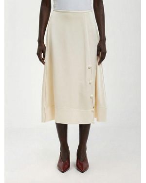 Jil Sander Satin Midi Skirt - Natural
