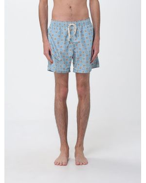NOM Floral Print Polyester Swim Shorts With Drawstring Waist - Blue