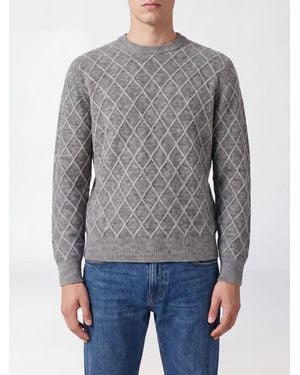 Ballantyne Pullover Aus Wollmischung Mit Rautenmuster Und Rundhalsausschnitt - Grau