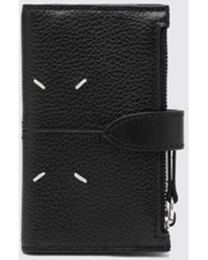 Maison Margiela Bifold-Portemonnaie Aus Genarbtem Leder Von Mit Reißverschlusstasche - Weiß