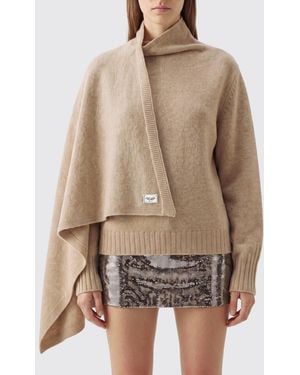 The Attico Virgin Wool Turtleneck Jumper With Dropped Shoulders - Brown