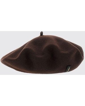 Borsalino Pure Wool Beret With Applied Logo - Brown