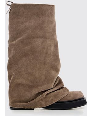 The Attico Botas Robin De Ante Arrugado - Marrón