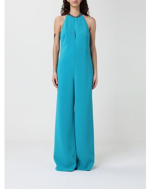 Pinko Dragon Fruit Technical Canvas Jumpsuit With Decoration - Blue