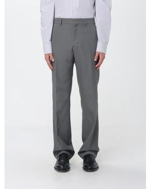 Ami Paris Straight Wool Pants - Grey