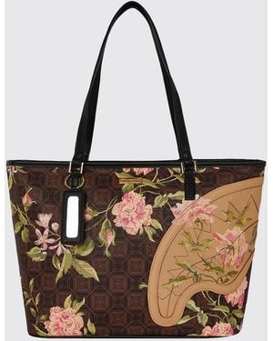 Sprayground A.I. African Intelligence Sandflower X Printed Synthetic Leather Shopping Bag - White