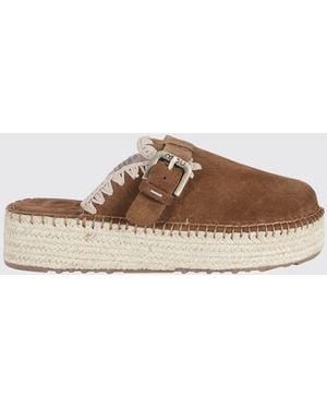 Mou Jute Suede Clogs - Brown