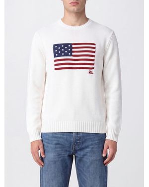Polo Ralph Lauren Graphic Print Cotton Crewneck Jumper - White