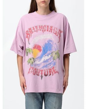 Balenciaga Oversized Graffiti Print Cotton T-Shirt - Pink