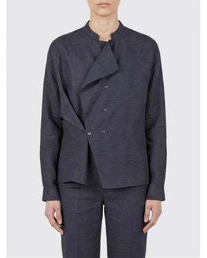Soeur Asymmetric Silk Shirt - Blue