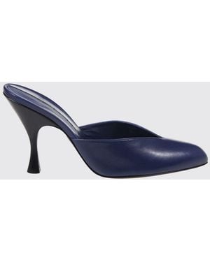 Herbert Levine Leather Mules - Blue
