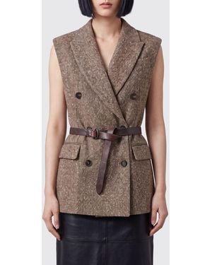 Brunello Cucinelli Double-Breasted Tailored Virgin Wool Waistcoat - Natural