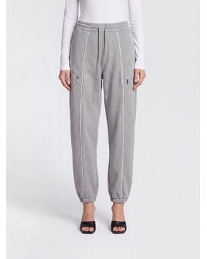 The Attico Jersey Jogging Trousers With Elasticated Waist And Embroidered Logo - Grey
