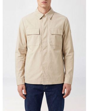 People Of Shibuya Cotton Blend Shirt Jacket With Patch Pockets - Natural
