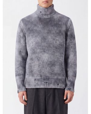 Avant Toi Rollkragenpullover Aus Kaschmir Und Seide Mit Abstraktem Muster - Grau