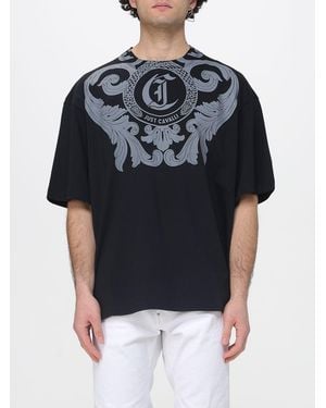 Just Cavalli Cotton T-Shirt With Logo - Black