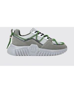 Philipp Plein Nylon And Suede Low-Top Sneakers With Hexagon Logo - Green
