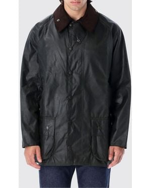 Barbour Beaufort Waxed Cotton Jacket With Velvet Collar - Black